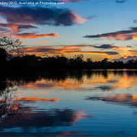 Buy canvas prints of Bolam lake sunset. by Mark Aynsley