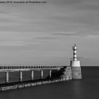 Buy canvas prints of Amble South pier. by Mark Aynsley