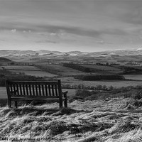 Buy canvas prints of Bench with a view. B&W by Mark Aynsley