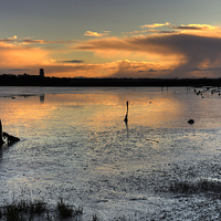 Buy canvas prints of  Sunset at Blythburgh by Paul Nichols