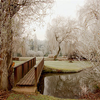 Buy canvas prints of Over The Bridge in Cookham by Mick Vogel