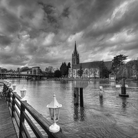 Buy canvas prints of Marlow Church And Bridge by Mick Vogel