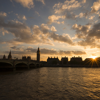 Buy canvas prints of Westminster Sunset  by Tracey Whitefoot