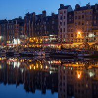 Buy canvas prints of Honfleur Blue Hour  by Tracey Whitefoot