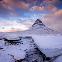 Buy canvas prints of  Winter at Kirkjufell  by Tracey Whitefoot