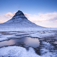 Buy canvas prints of  Frozen Kirkjufell by Tracey Whitefoot