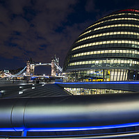 Buy canvas prints of City Hall Blue Hour by Tracey Whitefoot