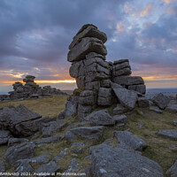 Buy canvas prints of Great Staple Tor Sunset by CHRIS BARNARD