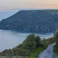 Buy canvas prints of Sundown over Talland Bay in South East Cornwall by CHRIS BARNARD