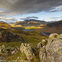 Buy canvas prints of Middle Fell Sunset by CHRIS BARNARD