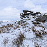 Buy canvas prints of Winter scene on Stowes Hill, Bodmin Moor Cornwall by CHRIS BARNARD
