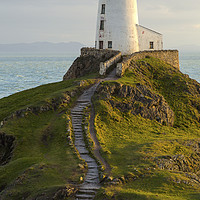 Buy canvas prints of The beautiful Twr Mawr Lighthouse on Llanddwyn Isl by CHRIS BARNARD