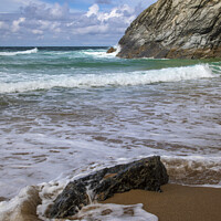Buy canvas prints of Waves at Holywell Bay by CHRIS BARNARD