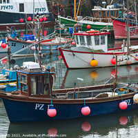 Buy canvas prints of Mevagissey Fishing Boats by CHRIS BARNARD