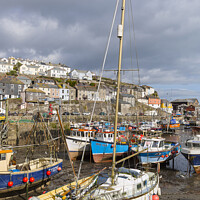 Buy canvas prints of Low Tide Mevagissey by CHRIS BARNARD