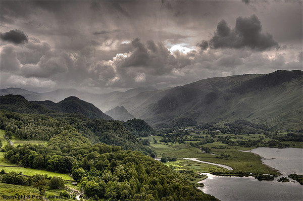 Stormy day at Derwent Water Picture Board by Pete Lawless