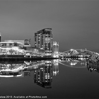 Buy canvas prints of Manchester at night mono by Pete Lawless