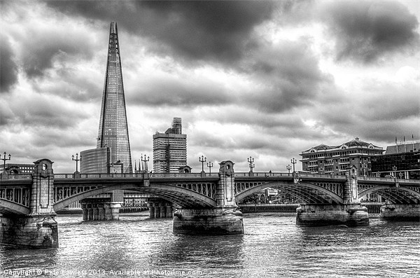 London Southwark Bridge and Shard Picture Board by Pete Lawless