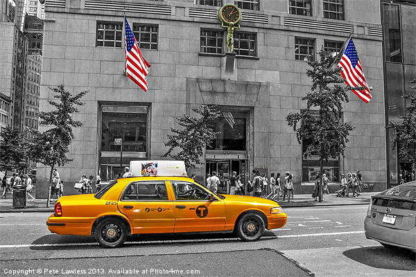 Yellow cab NYC Picture Board by Pete Lawless