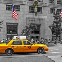 Buy canvas prints of Yellow cab NYC by Pete Lawless