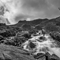 Buy canvas prints of Rhaeadr Idwal Snowdonia by Pete Lawless