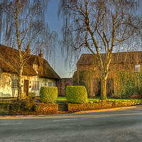 Buy canvas prints of Eaton a Cheshire Village at sunset by Pete Lawless