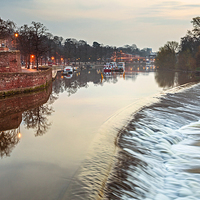 Buy canvas prints of Chester - The Groves at Dawn by Pete Lawless