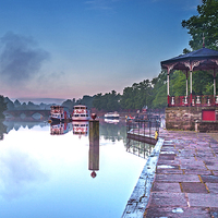 Buy canvas prints of River Dee And Bandstand The Groves Chester by Pete Lawless