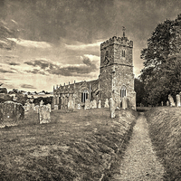 Buy canvas prints of   St Cyres and St Julitta Church, Exeter vintage f by Pete Lawless