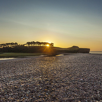 Buy canvas prints of  Day break at Budleigh Salterton by Pete Lawless