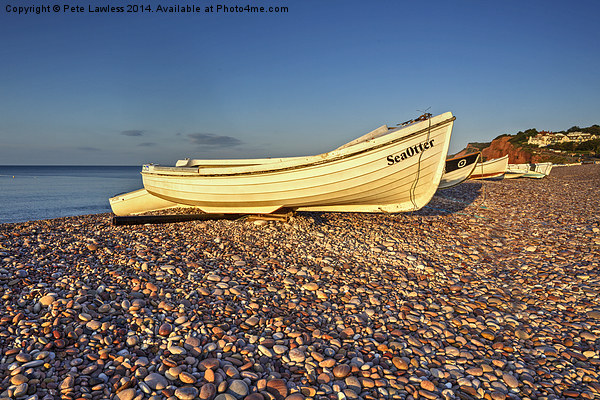  Boats on Budleigh Salterton Beach Picture Board by Pete Lawless