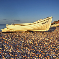 Buy canvas prints of  Boats on Budleigh Salterton Beach by Pete Lawless