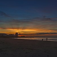 Buy canvas prints of  Sunset at New Brighton by Pete Lawless