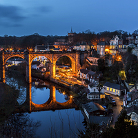 Buy canvas prints of  Knaresborough Viaduct at night by Pete Lawless