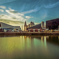 Buy canvas prints of  Liverpool evening skyline by Pete Lawless