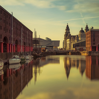 Buy canvas prints of  Albert Dock Reflections by Pete Lawless