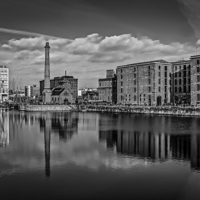 Buy canvas prints of  Liverpool - The Pumphouse Mono by Pete Lawless