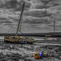 Buy canvas prints of  Old Boats Lower Heswall by Pete Lawless