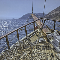 Buy canvas prints of  On the Med Kalkan Turkey by Pete Lawless