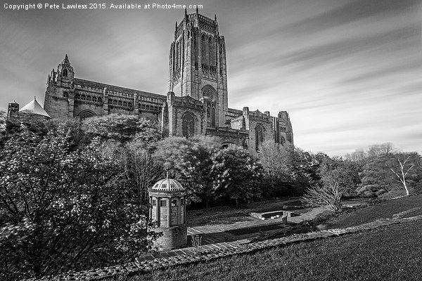  Liverpool Cathedral Mono Picture Board by Pete Lawless