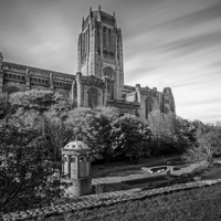 Buy canvas prints of  Liverpool Cathedral Mono by Pete Lawless