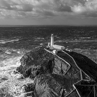 Buy canvas prints of  Stormy sea at South Stack by Pete Lawless