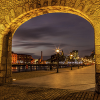 Buy canvas prints of  View Through The Albert Dock Gate by Pete Lawless
