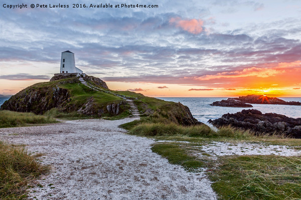 Sunset At Twr Mawr Lighthouse Picture Board by Pete Lawless