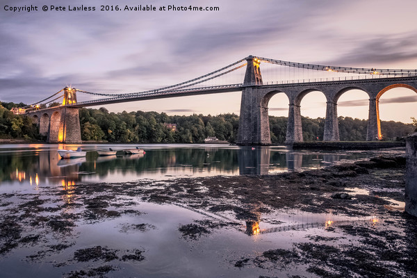 Menai Bridge Anglesey Picture Board by Pete Lawless