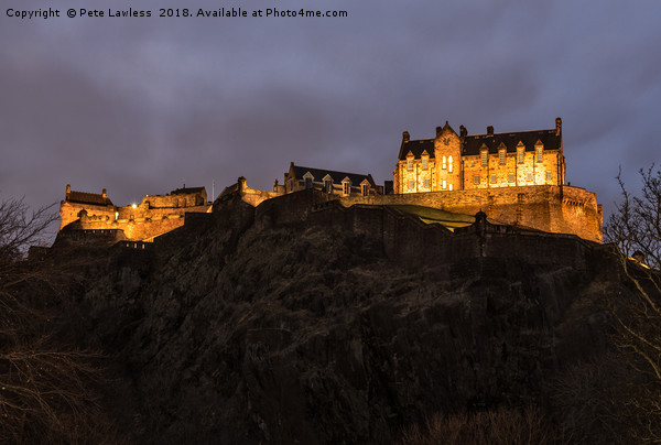 Edinburgh Castle at Night Picture Board by Pete Lawless