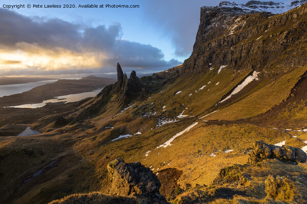 Sunrise Old man of Storr Picture Board by Pete Lawless