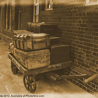 Buy canvas prints of Luggage Trolley by Mark  F Banks