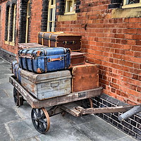 Buy canvas prints of Station Trunk Trolley by Mark  F Banks