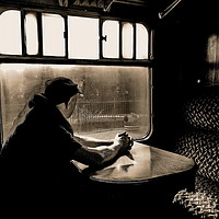 Buy canvas prints of Stranger on a Train by Mark  F Banks